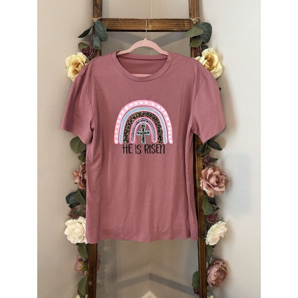 Graphic Tee He Is Risen Religious Faith - Picture 1 of 5